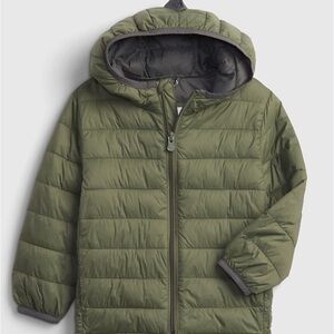 GAP Kids Green Dinosaur Puffer Jacket